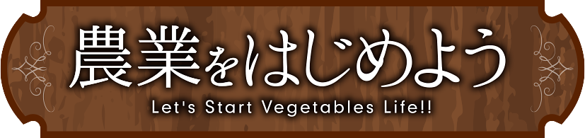 農業をはじめよう Let's Start Vegetables Life!!